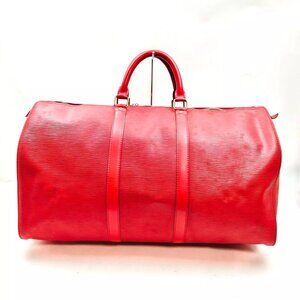 Louis Vuitton Red Epi Boston Bag Keepall 50